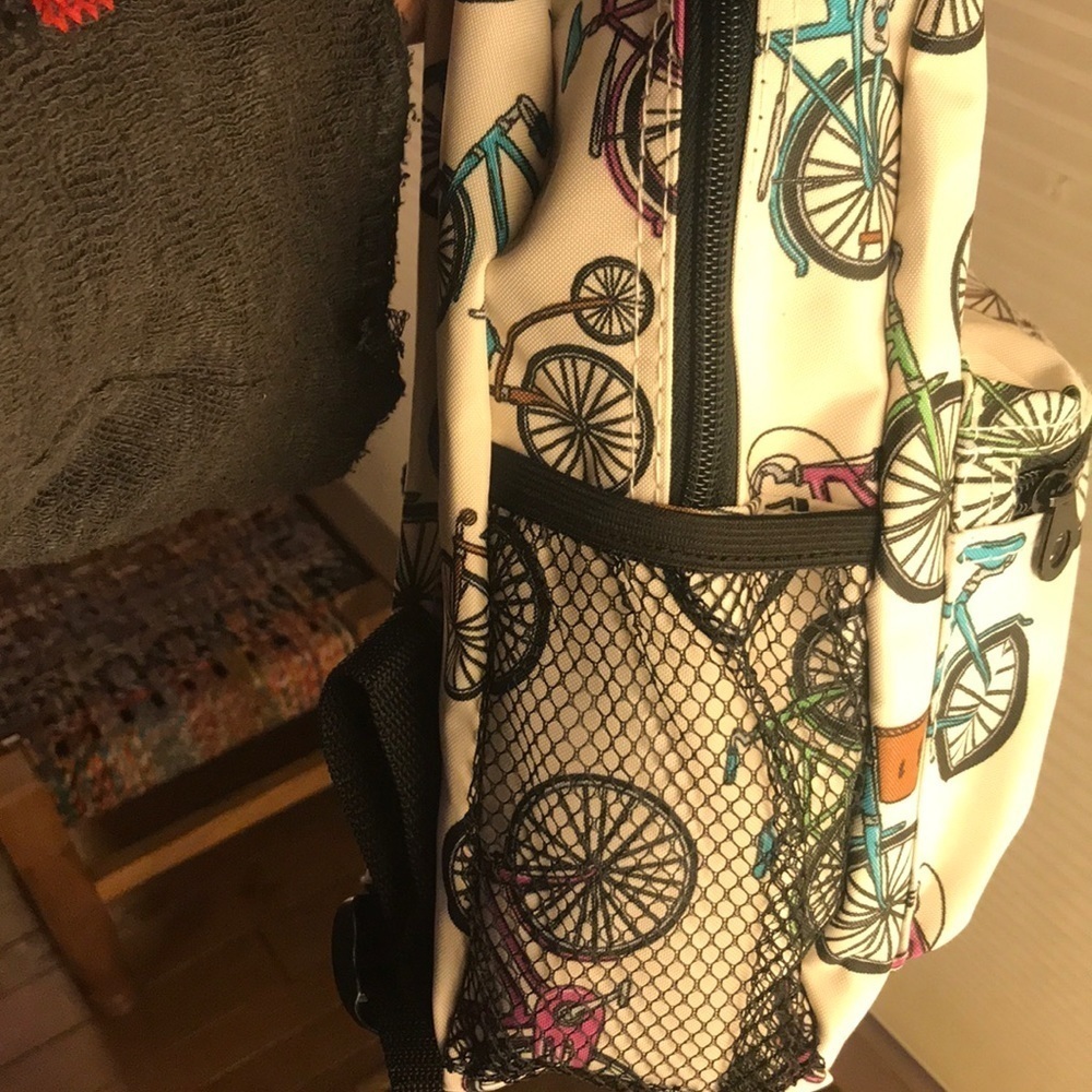 Small Bicycle Print Backpack - Picture 8 of 8